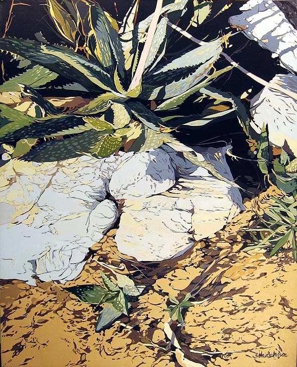 a huge original impressionism of a desert Agave plant by Nanci Blair Closson
